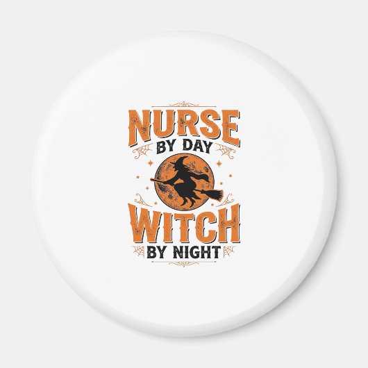 昼は看護師、夜は魔女のハロウィンデザイン_1 マグネット (正面)