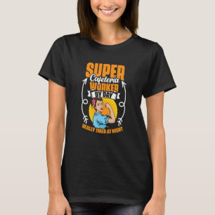 昼は給食室のお仕事 給食のおばちゃん 学校のお仕事 Tシャツ