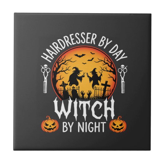 昼は美容師、夜は魔女 ハロウィン タイル (正面)