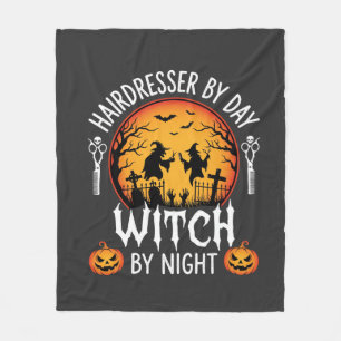 昼は美容師、夜は魔女 ハロウィン フリースブランケット