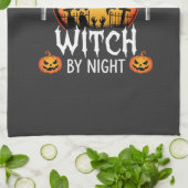 昼は美容師、夜は魔女 ハロウィーン キッチンタオル (折り畳み)