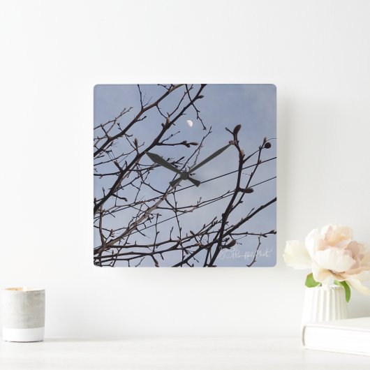 昼下がりの半月 スクエア壁時計 (ホーム)