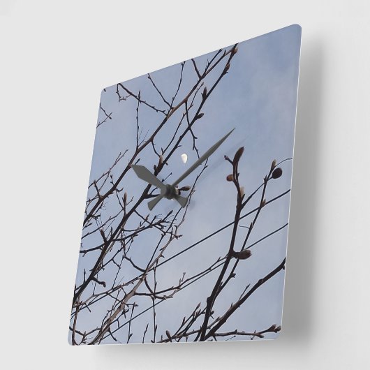 昼下がりの半月 スクエア壁時計 (傾斜)