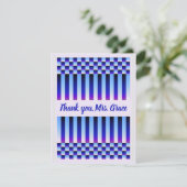 昼休みと夜暮チェッカーらし(およびストライプ) サンキューカード (スタンド正面)