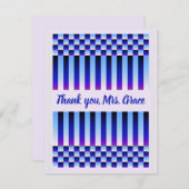 昼休みと夜暮チェッカーらし(およびストライプ) サンキューカード (正面/裏面)