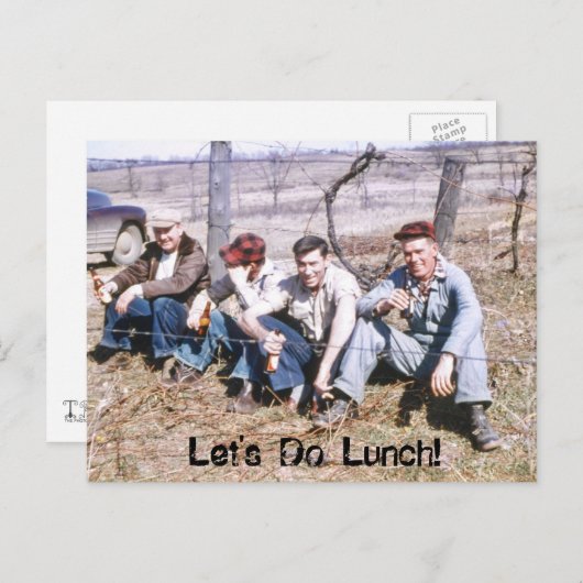 昼休みの堅い作業員は昼食をしよう ポストカード (正面/裏面)