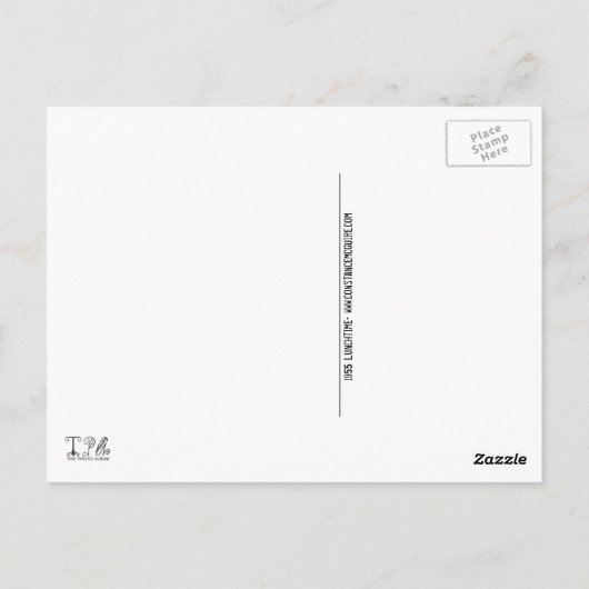 昼休みの堅い作業員は昼食をしよう ポストカード (裏面)