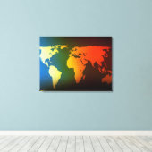 昼夜の世界地図 キャンバスプリント (インサイチュ (ウッドフロア))