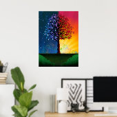 昼夜の木 ポスター (ホームオフィス)