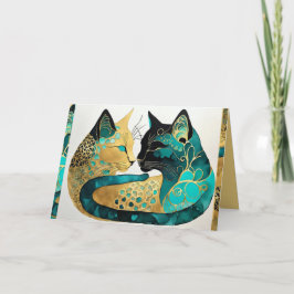 昼夜猫ノートカード サンキューカード