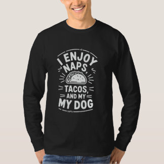 昼寝とタコスとわんこを愛す、タコス団 メキシコ料理 Tシャツ