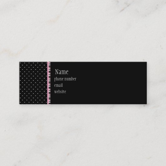 昼寝のモーテルの細い名刺 スキニー名刺 (正面)