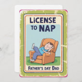 昼寝のライセンス – 父の日のグリーティングカード 招待状 (正面/裏面)