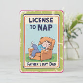 昼寝のライセンス – 父の日のグリーティングカード 招待状 (スタンド正面)