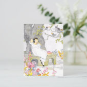 昼寝の下のガーデンベンチさくらんぼツリー ポストカード (スタンド正面)