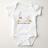 昼寝の最初のパニックの後間抜け- Goose ベビーボディスーツ (正面)