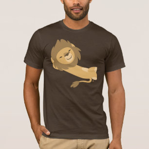 昼寝の漫画のライオンのTシャツ Tシャツ