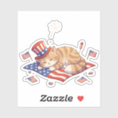 昼寝の自由 – Patriotic Cat シール (シート)