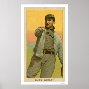 昼寝のLajoieのベースボールカード1909年 ポスター