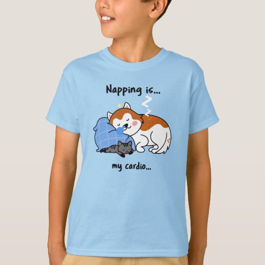 昼寝は…私の心臓…眠っている昼寝 Tシャツ (正面)