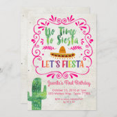 昼寝への時間は、フェスタの招待状のピンク 招待状 (正面/裏面)