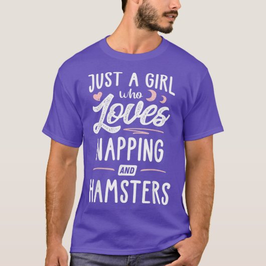 昼寝や贈り物のハムスターが大好きな女の子 Tシャツ (正面)