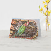 昼寝をする仲間 カード (黄色い花)