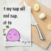 「昼寝を良い昼寝で始める」キッチンタオル キッチンタオル (四つ折り)