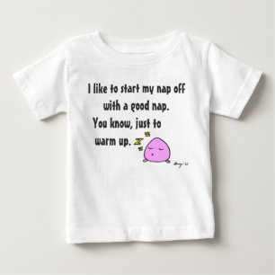 「昼寝を良い昼寝で開始」乳児Tee ベビーTシャツ