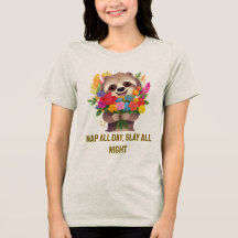昼寝オールデイスライ一晩中眠おもしろいる – Sloth T – シャツ