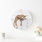 昼寝キャットウォールクロック ラージ壁時計 (ホーム)