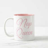 昼寝クイーンマグ |ユーおもしろいモア引用文スローガンMAG ツートーンマグカップ (左)