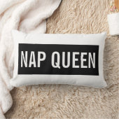 昼寝クイーン白黒 ランバークッション (ブランケット)