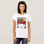 昼寝クイーンTシャツレディースおもしろいティー Tシャツ (正面フル)
