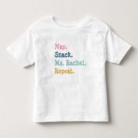 昼寝スナックMs Rachelリピートシャツ子供へ トドラーTシャツ (正面)