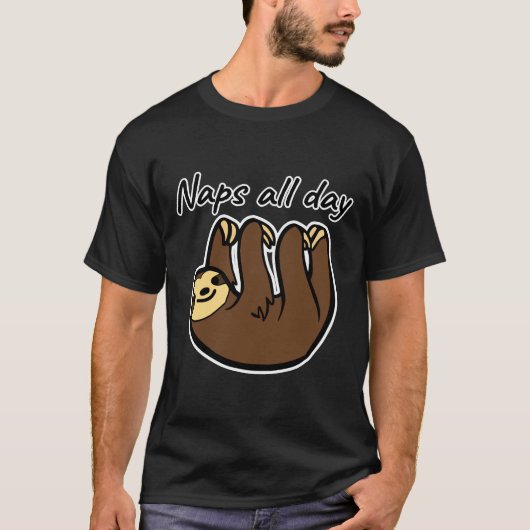 昼寝ズオールデイキュートスロッスデザイン Tシャツ (正面)
