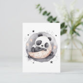 昼寝タイムウォーターカラーベビーパンダベア ポストカード (スタンド正面)