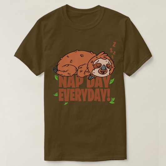 昼寝デイデイデイデイズスロース Tシャツ (デザイン正面)