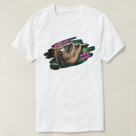 昼寝ファースト決してつるの怠け者 Tシャツ (デザイン正面)