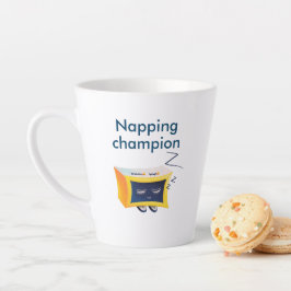 昼寝中のチャンピオンかわいいズかわいい眠れる目覚まし時計 カフェラテマグ