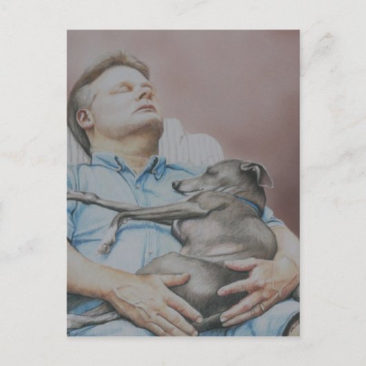 「昼寝仲間」イタリアンGreyhoundはがき ポストカード (正面)