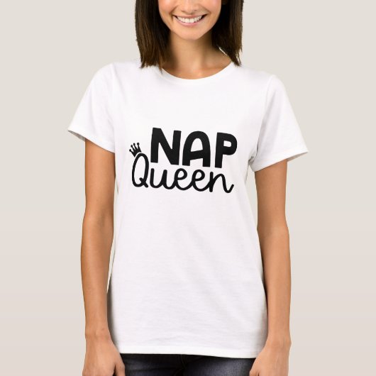 昼寝女王の王冠 冗談 Tシャツ (正面)