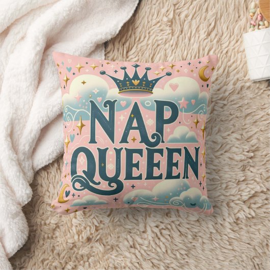 「昼寝女王」 クッション (ブランケット)