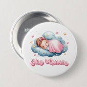 昼寝女王 缶バッジ (正面&裏面)