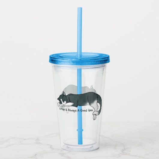 昼寝子猫 アクリルタンブラー (正面)