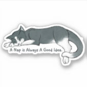 昼寝子猫 シール (正面)