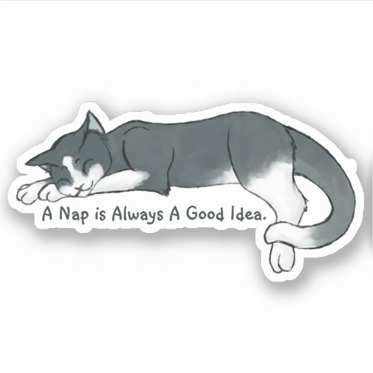 昼寝子猫 シール (正面)