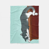 昼寝子猫 フリースブランケット (正面)