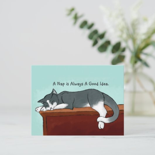 昼寝子猫 ポストカード (スタンド正面)