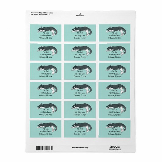 昼寝子猫 ラベル (フルシート)